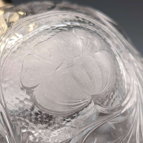 1923 British Antique Pure Silver Lid Perfume Bottle, Glass Perfume Bottle, Goldsmiths & Silversmiths