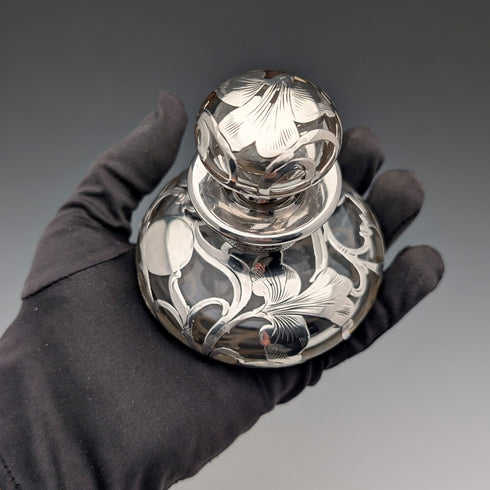 復古美式銀質鍍層香水瓶,新藝術風格,ALVIN 出品