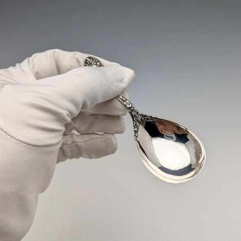 1905 British Antique Sterling Silver Tea Caddy Spoon, 14.2g, Levi & Salaman