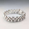 Italian Vintage Sterling Silver Panther Link Bracelet, 26.4g, Milor