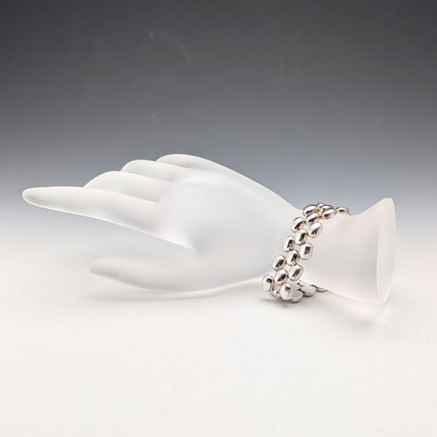 Italian Vintage Sterling Silver Panther Link Bracelet, 26.4g, Milor