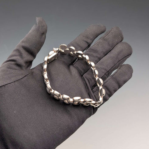 Italian Vintage Sterling Silver Panther Link Bracelet, 26.4g, Milor