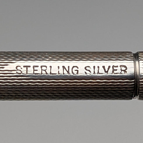 Vintage sterling silver small ballpoint pen in paper box