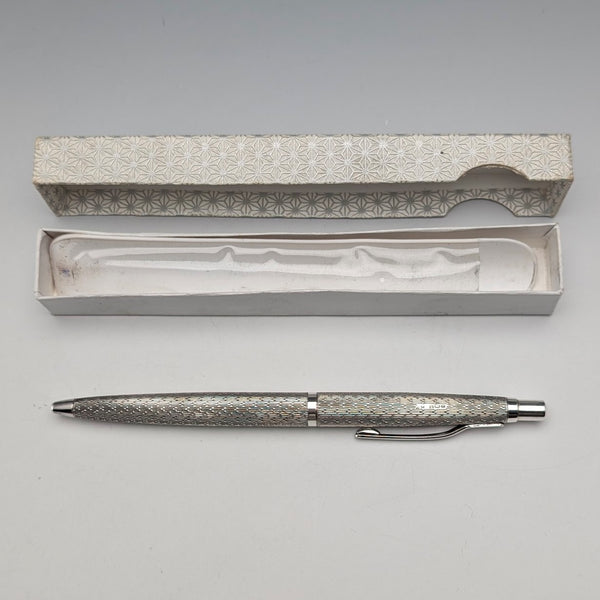 1977年 英国ヴィンテージ 純銀製 ボールペン William Manton 紙箱入り