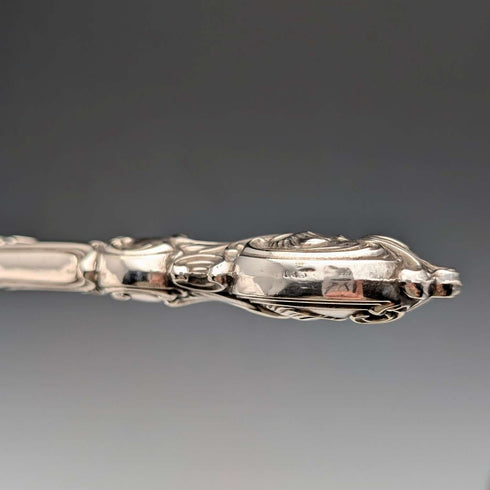 Antique British silver plate fish server set in case