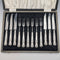 1969 British Vintage Sterling Silver Handle Tea Cutlery, 6 Pairs, John Lodge, in Case
