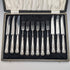 1969 British Vintage Sterling Silver Handle Tea Cutlery, 6 Pairs, John Lodge, in Case