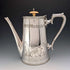 1903 British Antique Japonism Style Silver Plate Coffee Pot, Walker & Hall