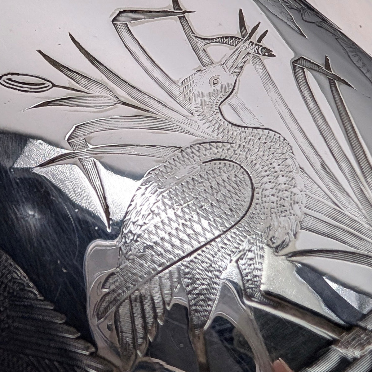 1903年 英国アンティーク ジャポニズムスタイル シルバープレート製