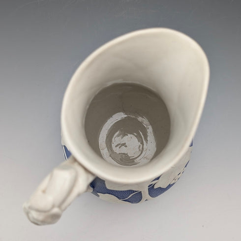 Antique British Parian Ware Water Jug with Grape Relief Decoration