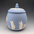British Vintage Wedgwood Biscuit Barrel Jasperware in Pale Blue