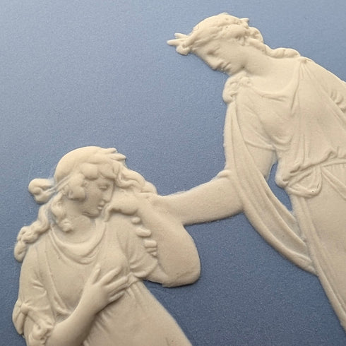 British Vintage Wedgwood Biscuit Barrel Jasperware in Pale Blue