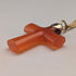 Antique orange amber cross pendant with necklace chain