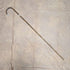 1919 British Antique Brown Shaft, Curved Handle, Pure Silver Decorated Lightweight Walking Stick, 91cm