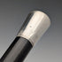 1953 British Vintage Black Shaft Sterling Silver Rondelle Handle Walking Stick, 81cm