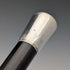 1953 British Vintage Black Shaft Sterling Silver Rondelle Handle Walking Stick, 81cm