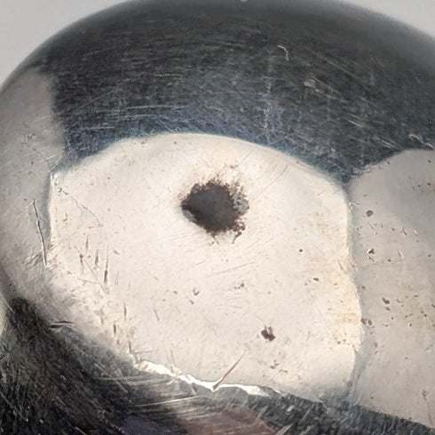 1953 British Vintage Black Shaft Sterling Silver Rondelle Handle Walking Stick, 81cm