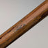 Vintage brown shaft, curved handle, nickel band embellishment, walking stick, 94cm