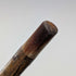 Vintage brown shaft, curved handle, nickel band embellishment, walking stick, 94cm