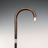 1919 British Antique Brown Shaft, Curved Handle, Pure Silver Decorated Lightweight Walking Stick, 91cm