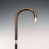 1919 British Antique Brown Shaft, Curved Handle, Pure Silver Decorated Lightweight Walking Stick, 91cm