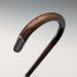 1919 British Antique Brown Shaft, Curved Handle, Pure Silver Decorated Lightweight Walking Stick, 91cm
