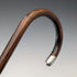1919 British Antique Brown Shaft, Curved Handle, Pure Silver Decorated Lightweight Walking Stick, 91cm