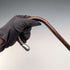 1919 British Antique Brown Shaft, Curved Handle, Pure Silver Decorated Lightweight Walking Stick, 91cm