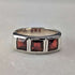 Vintage sterling silver garnet band ring (size 17)