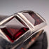 Vintage sterling silver garnet band ring (size 17)