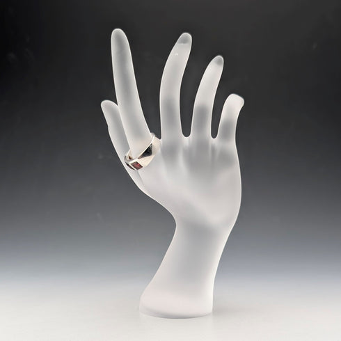 ヴィンテージ 純銀製 ガーネット バンドリング (17号)指輪