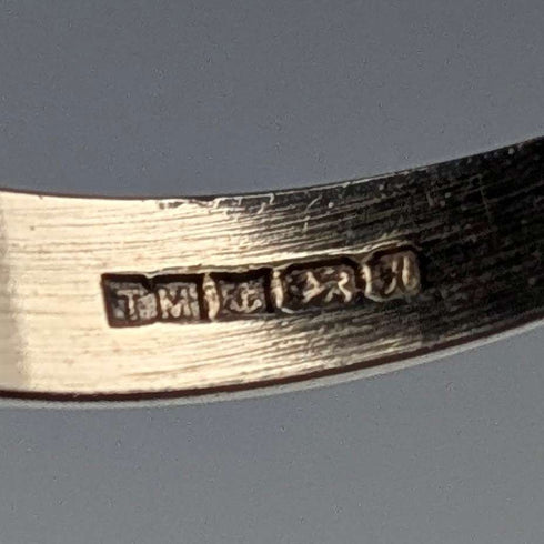 英國復古純銀石榴石鋯石花朵戒指(15號)