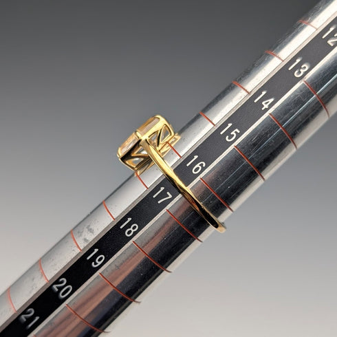 ヴィンテージ ゴールドメッキ純銀製 クォーツ リング (16-17号)指輪