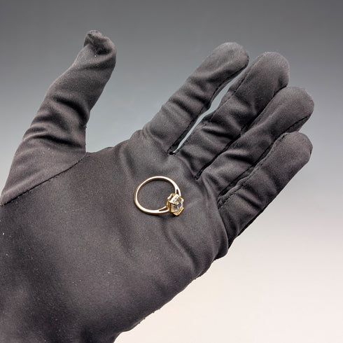 ヴィンテージ ゴールドメッキ純銀製 クォーツ リング (16-17号)指輪