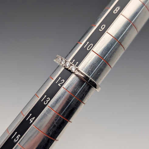 復古純銀立方氧化鋯半永恆戒指(11號)