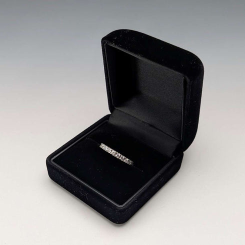 Vintage sterling silver cubic zirconia half eternity ring (size 11)