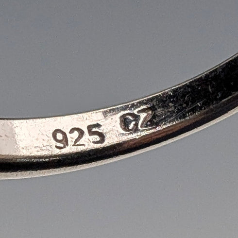 復古純銀立方氧化鋯半永恆戒指(11號)