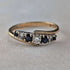 1984 British Vintage K9 Gold Sapphire & Zirconia Ring (Japanese size 12)