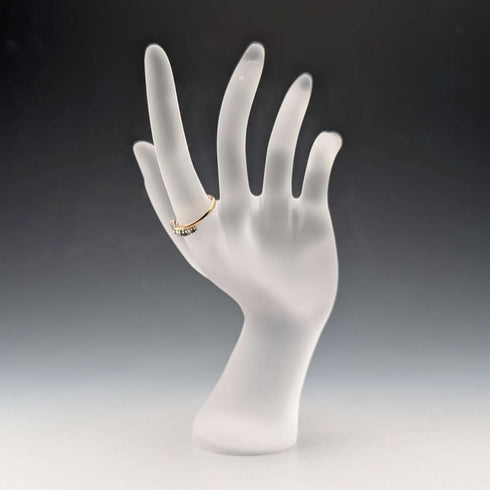 1984 British Vintage K9 Gold Sapphire & Zirconia Ring (Japanese size 12)