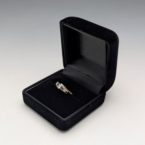 1984年 英国ヴィンテージ K9ゴールド サファイヤ&ジルコニア リング(日本12号) 指輪