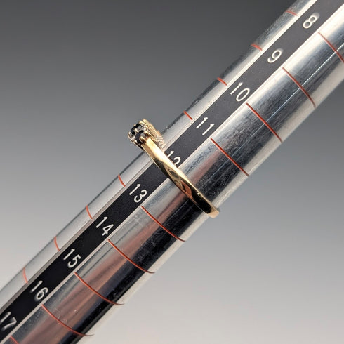 1991年 英国ヴィンテージ K9ゴールド サファイヤ&ジルコニア リング(日本12号) 指輪