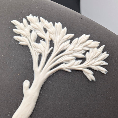 英國老式韋奇伍德黑色碧玉瓷盤,直徑23厘米,帶盒