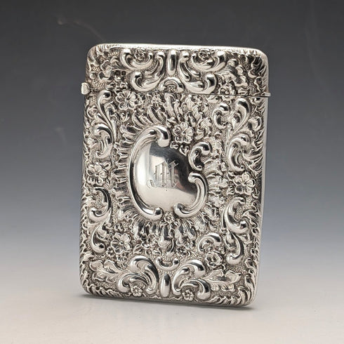 1903年英國古董浮雕純銀卡片盒,81克,威廉尼爾