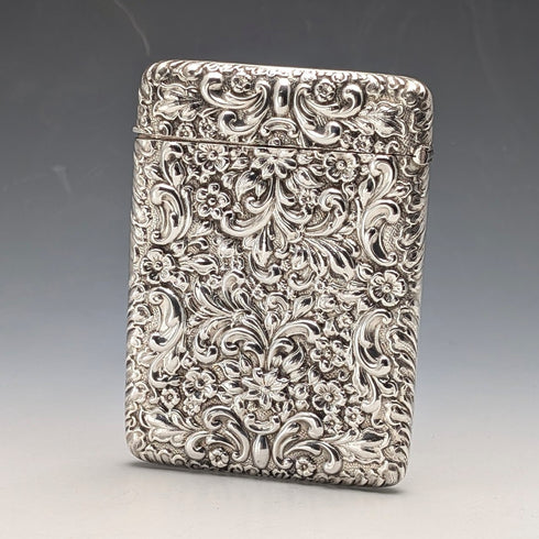 1903年英國古董浮雕純銀卡片盒,81克,威廉尼爾