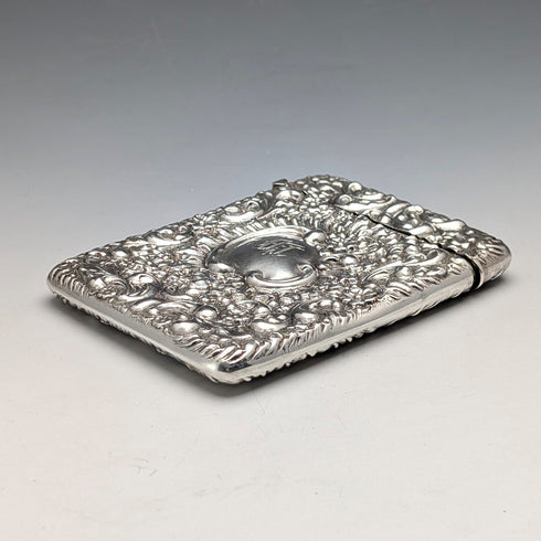 1903年英國古董浮雕純銀卡片盒,81克,威廉尼爾