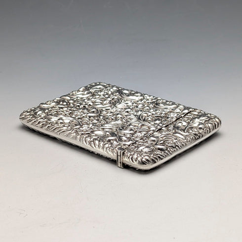 1903年英國古董浮雕純銀卡片盒,81克,威廉尼爾