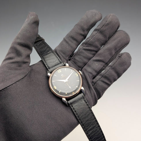 1946年頃 オメガ 紳士用 機械式腕時計 Cal.30T2PC スパイダーラグ ブラックダイヤル 動作良好