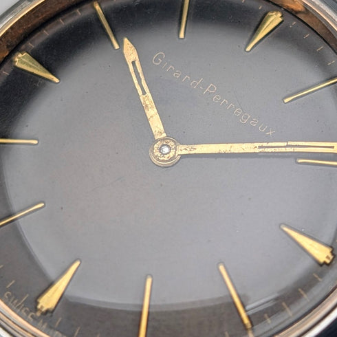 1960s Girard-Perregaux 17-jewel mechanical men's watch with black dial, in good working order