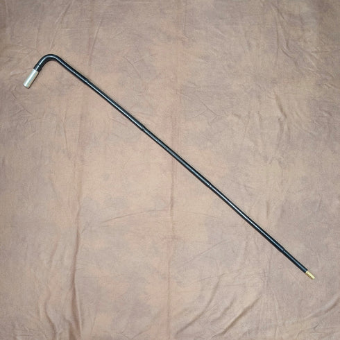 1899年英國古董黑色桿身L型手柄純銀輕便手杖,90厘米