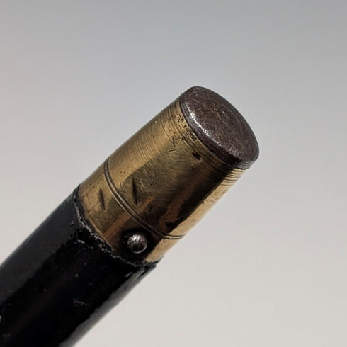 1919年英國古董黑柄純銀雕刻圓頭手柄手杖,88厘米